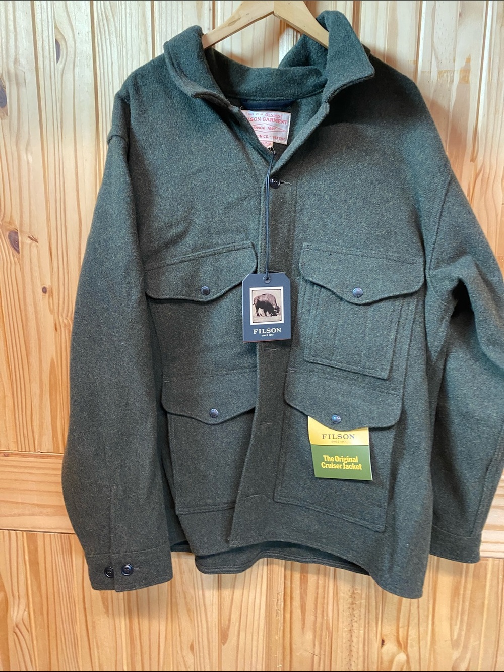 Filson Olive Green Wool Cruiser Jacket